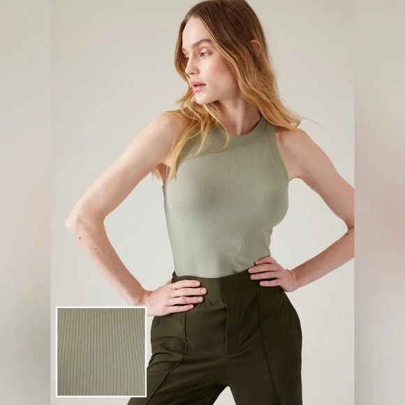 Athleta Renew Tank seamless ribbed Light Green - Picture 6 of 6